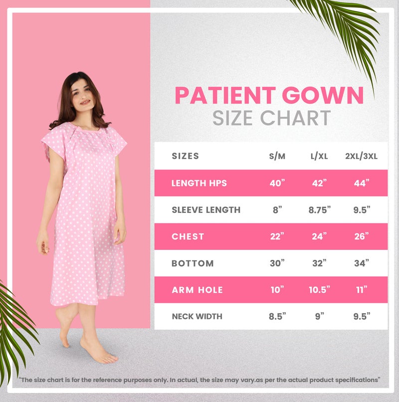 Utopia Care Women's Hospital Gown Soft Comfortable and Stylish Patient Gown, Small-Medium, Polkadots Pink - Image 1